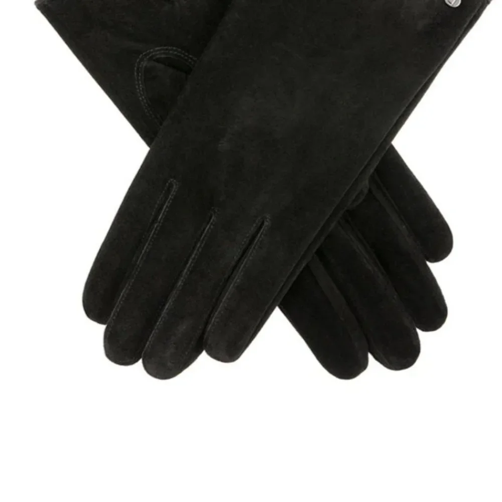 Modern Black Suede Gloves - Picture 2 of 7